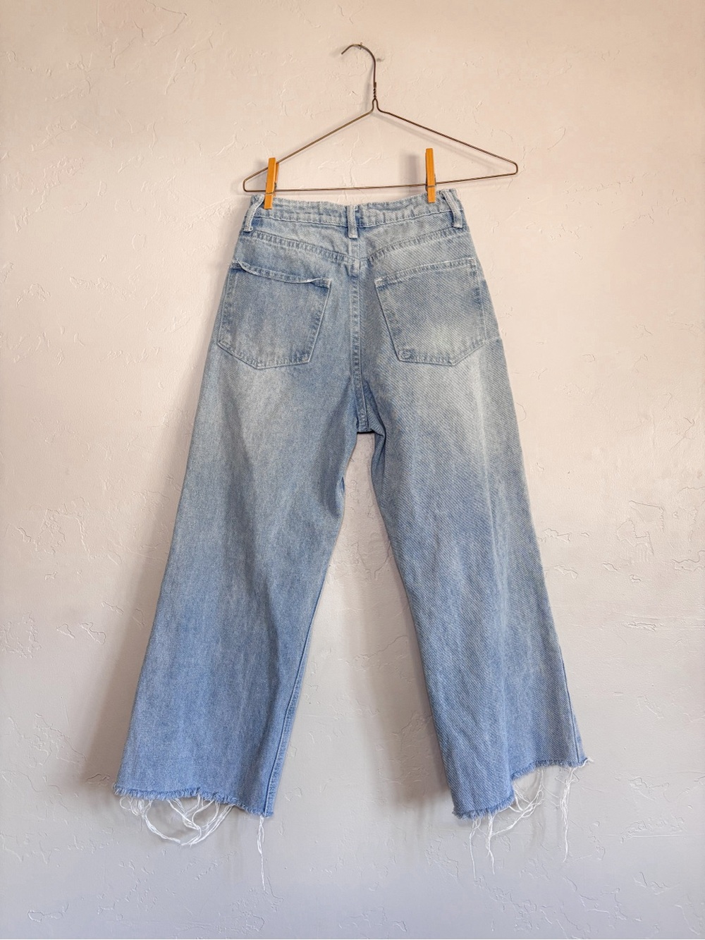 Saints & Hearts | Womens Blue Denim Raw Hem Wide Leg Jeans S - Picture 2 of 7